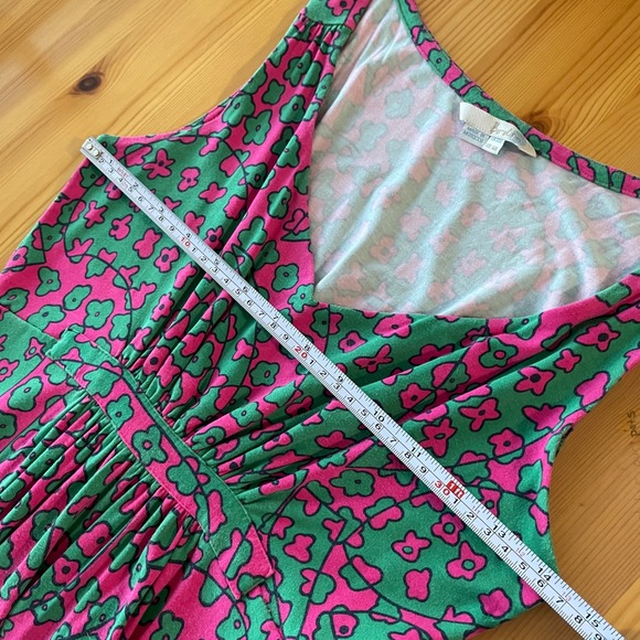 Boden Sleeveless‎ Empire Waist Maxi Dress Pink Green Floral Mod Print US 6R - Picture 11 of 13